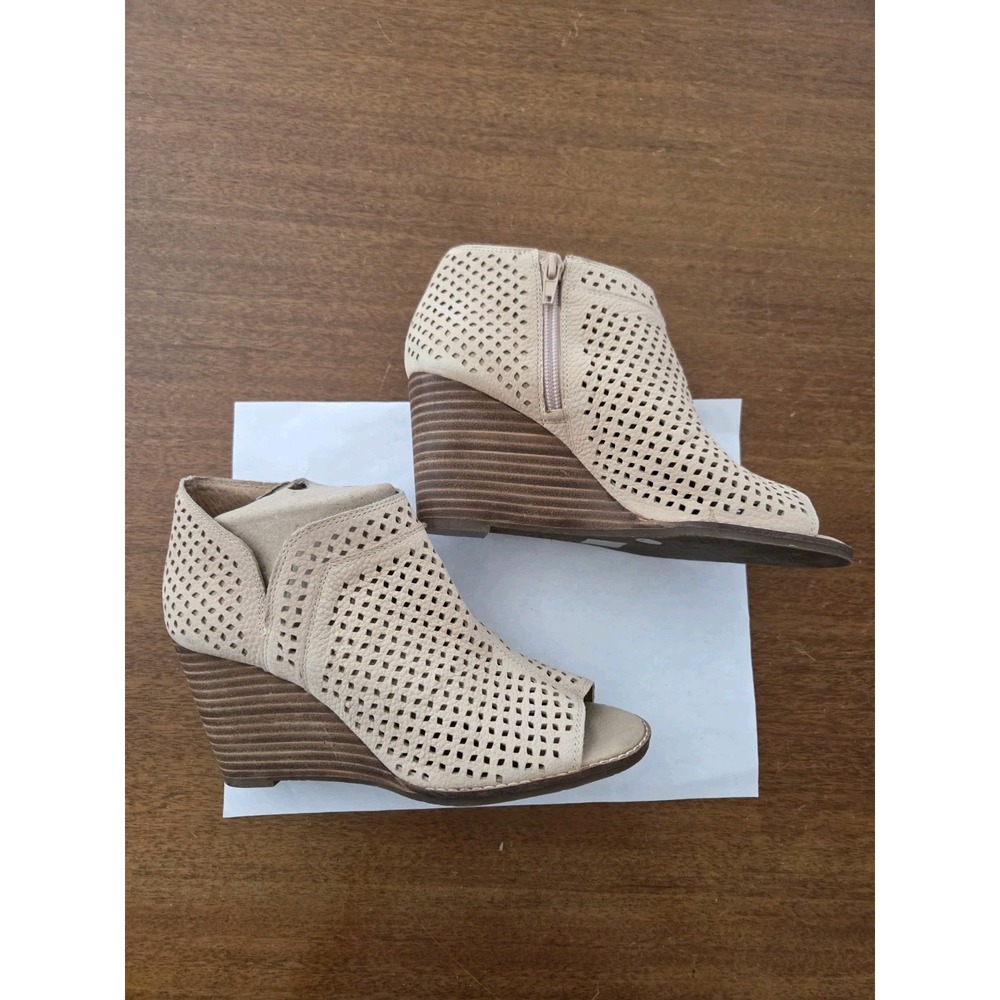 Lucky Brand Jazley Wedge Open Toe‎ Booties Women's 6.5m Perforated - Picture 11 of 12